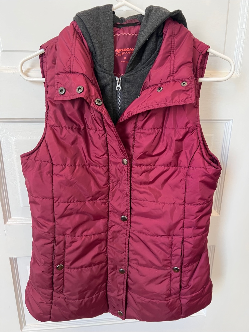 Arizona Jean Company Raspberry Quilted Hooded Vest
